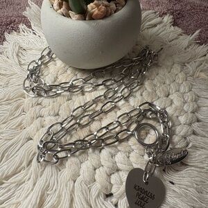 Plunder Silver Chain Necklace with Heart Pendant